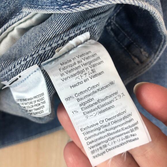 J Crew Mercantile Blue Cropped Denim Jacket Embroidered Heart Cute Casual XS - Picture 11 of 12